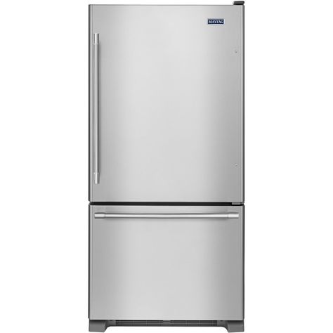 Maytag Refrigerator, Bottom Freezer Refrigerator, Stainless Steel Refrigerator, Bottom Freezer, Door Shelves, Foam Insulation, Ice Maker, Top Freezer Refrigerator, Single Doors