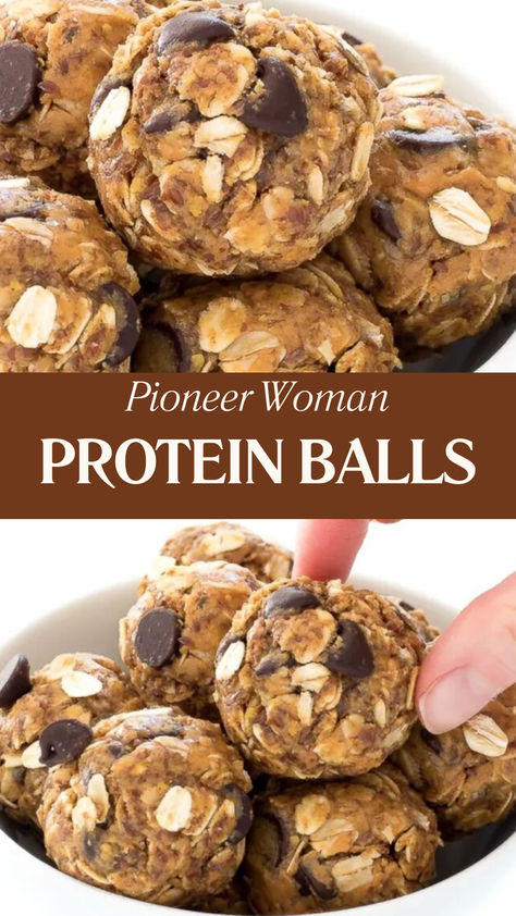 Pioneer Woman Protein Balls Easy Peanut Butter Chocolate Chip Protein Balls, Flax Seed Energy Balls, Simple Protein Balls, No Bake Protein Energy Balls, Protein Snacks Low Carb, Bariatric Snacks, Protein Balls Recipe, Protein Snacks Recipes, Oatmeal Energy Bites