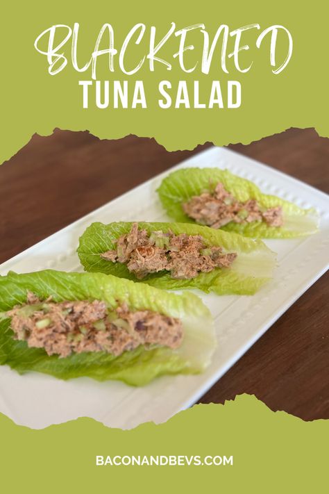 Blackened tuna salad Blackened Tuna Salad, Lunch Bites, Tuna Salad Lettuce, Tuna In Oil, Blackened Tuna, Tuna Lettuce Wraps, Salad Lettuce, Tuna Salad Sandwich, Blackened Seasoning