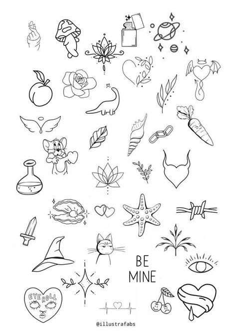 Tattoo Idea For Beginners, Cute Small Flash Tattoos, Simple Tattoo Flower Design, Cute Flash Tattoo Ideas, Cute Horizontal Tattoos, Small Tattoo Flash Art, Beginners Tattoo Designs, Tattoo Ideas Simplistic, Cute Female Tattoos Ideas