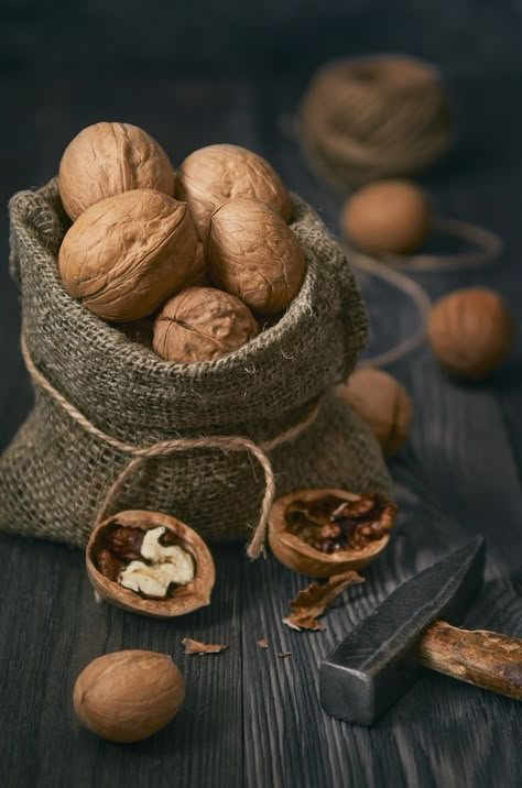 Nuts Photography, Dark Wooden Table, Food Art Photography, Nut Recipes, Dry Fruit, Fruit Photography, Food Photography Tips, Dry Fruits, Business Card Mock Up