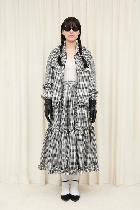 Tanner Fletcher, Checkered Jacket, Show Collection, Full Circle Skirts, White Gowns, September 2024, Fashion Show Collection, Circle Skirt, Business Fashion