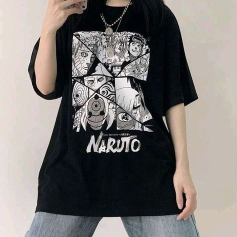 Naruto Shirt, Naruto T Shirt, Mode Chanel, Anime Tees, Anime Inspired Outfits, Anime Shirt, Anime Outfits, Look Cool, Alternative Fashion