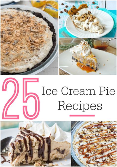 Get 25 of the best ice cream pie recipes from around the web, including refresh fruit ice cream pies and decadent candy bar ice cream pies! Ice Cream Pies Recipes, Ice Cream Pie Recipes Pioneer Woman, Ice Cream Pie Recipes Easy, Crockpot For A Crowd, Candy Bar Ice Cream, Ice Cream Pie Recipes, Orange Fluff Salad, Summer Recipes Easy, Chocolate Cherry Ice Cream