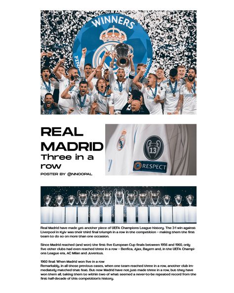 History of Real Madrid in UEFA Champions League poster by me Real Madrid Poster, Champions League Poster, Cristiano Ronaldo 7, Football Poster, Uefa Champions League, Champions League, Cristiano Ronaldo, Wall Collage, Real Madrid