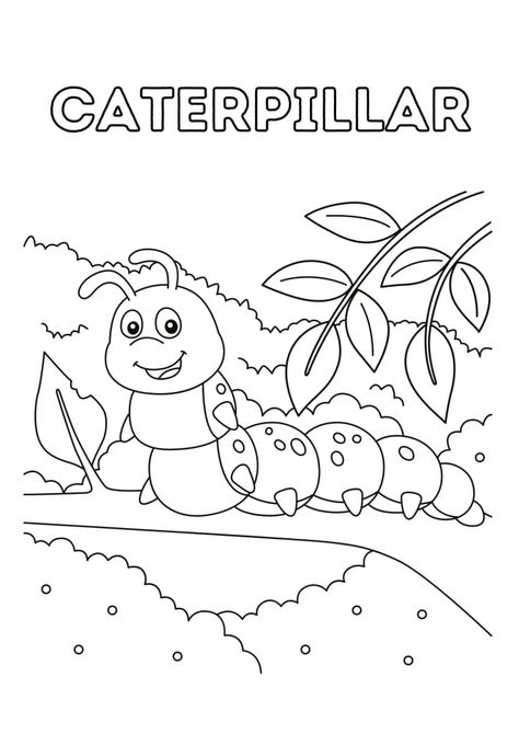 free printable caterpillar coloring page Caterpillar Coloring Page, Bugs Coloring Pages, Zoo Animal Coloring Pages, Tumblr Coloring Pages, Bug Coloring Pages, Fnaf Coloring Pages, Preschool Garden, Colouring Pics, Garden Coloring