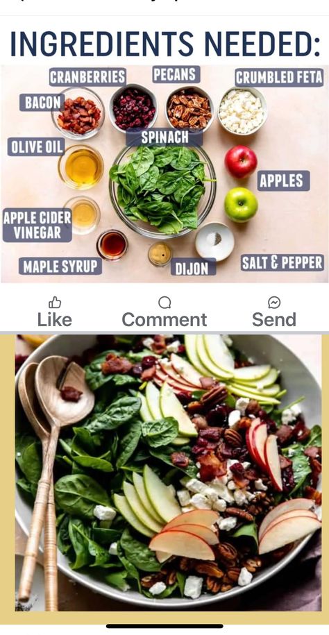 Salad With Apples And Pecans, Spinach Salad With Apples, Apple Salad Dressing, Spinach Apple Salad, Salad With Apples, Hosting A Dinner Party, Apple Salad, Pecan Recipes, Crunchy Pecans