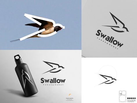 swallow logo by fathan on Dribbble Bird Logo Design, Bird Logo, Swallow Bird, Bird Logos, Bird Design, Logo Inspiration, Global Community, Creative Professional, Logo Design