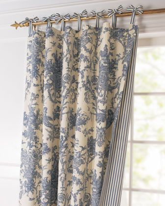 Toile Curtains, Traditional Curtains, No Sew Curtains, Window Dressing, Bedroom Windows, Bedroom Décor, Curtain Ideas, The Curtains, Country French