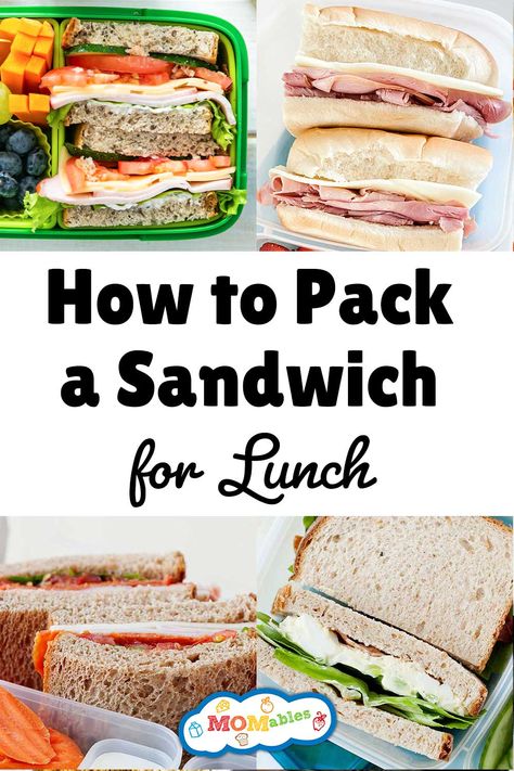 How To Pack A Sandwich For Lunch, Pack Sandwich For Lunch, Packable Sandwiches, Sandwiches That Travel Well, Sandwich Lunch Box Ideas, Sandwich To Go, Sandwiches For Work, Sandwich For Lunch, Types Of Sandwiches