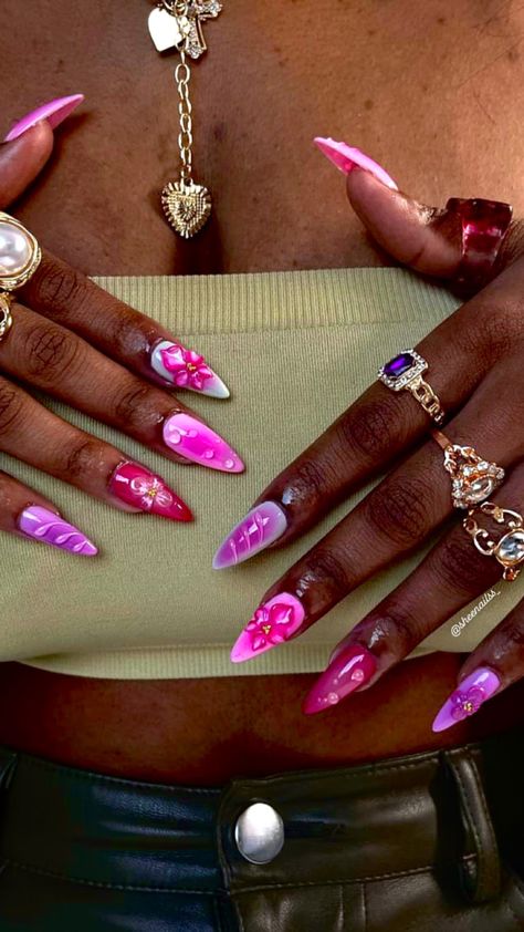 #orchidnails #nails #nailart #holiday #aesthetic #blackgirl Orchids Nails Art, Purple Y2k Nails, Vibey Nails, Cyberpunk Nails, Japan Hairstyle, Hawaiian Nails, Orchid Nails, Bday Nails, Purple Y2k