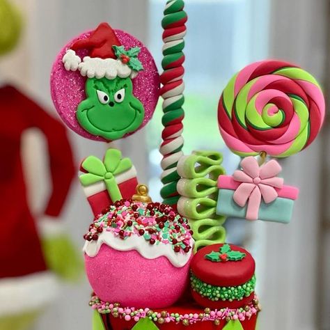 Amy Sons ~ Cupcakes for Grace on Instagram: “This was shipped out yesterday to my friend, Mal @mountain_top_aesthete She actually purchased the life sized Grinch before I did! She had…” Macaron Tree, Grinch Trees, Candy Tree, Christmas Clay, To My Friend, Fake Bake, Candyland Decorations, Christmas Door Decorations, Food Crafts