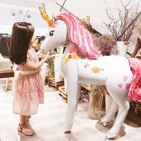 Balloon Unicorn, Horse Balloons, Unicorn Birthday Party Decorations, Happy Birthday Decor, Girls Birthday Party Decorations, Unicorn Balloon, Unicorn Baby Shower, Beautiful Unicorn, Unicorn Birthday Parties