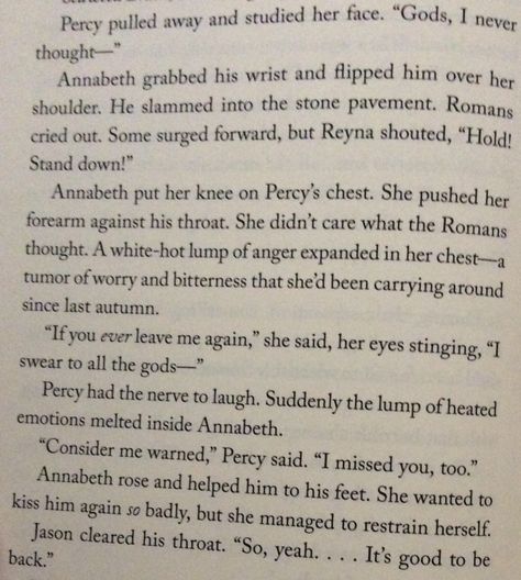 Percabeth is finally reunited and Annabeth judo flips him!! Annabeth Flips Percy, Percabeth Judo Flip, Annabeth Judo Flips Percy, Percy And Annabeth Quotes, Percabeth Quotes, Percy Annabeth, Percy Jackson Annabeth Chase, Mark Of Athena, Percy Jackson Ships