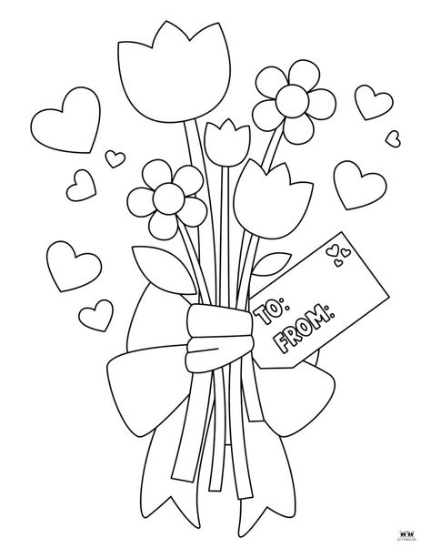 Choose from 100 different Valentine's Day coloring pages. Hours of coloring fun for your little ones. All pages are FREE. Print from home! Free Printable Valentines Tags, Valentines Activities, Mothers Day Coloring Pages, Valentines Day Drawing, Valentines Day Coloring Page, Valentine Coloring Pages, Heart Coloring Pages, Love Coloring Pages, Valentines Day Coloring