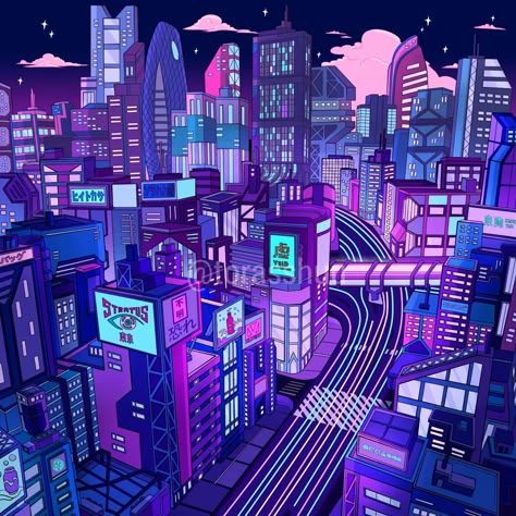 Cyberpunk Tokyo, Lofi Art, Futuristic Cyberpunk, Neon Cyberpunk, Neon Noir, Neon Aesthetic, Fantasy Pictures, Digital Art Tutorial, Anime Style