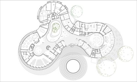 A Building Shaped by Views: Living with 'Sky-Frame' in Hamburg | ArchDaily Building Site Plan, Lobby Plan, Organic Building, Project School, Circular Buildings, Hotel Floor, Concept Models Architecture, Design Atelier, Building Site