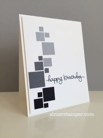 handmade birthday card ... Endless Birthday Wishes ... puched squares in shades of grey create a graphic look ... great card! ... Stampin' Up! Winter Karten, Masculine Birthday Cards, Bday Cards, Birthday Card Design, 카드 디자인, Birthday Cards For Men, Birthday Cards Diy, Male Cards, Masculine Cards