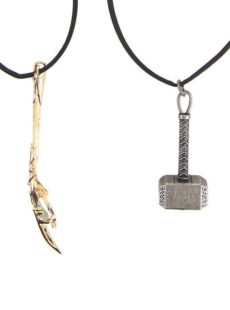 Marvel Avengers Thor & Loki Cord Necklace Set, Marvel Avengers Thor, Marvel Jewelry, Fandom Jewelry, Avengers Thor, Marvel Clothes, Thor And Loki, Marvel Merchandise, Thor Loki, Casual Cosplay