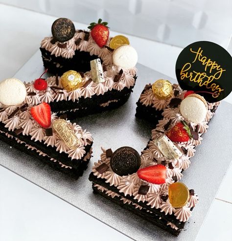 Number Cake Chocolate Decoration, Cupcake Birthday Cake Number, Men Number Cake, Birthday Number Cake Decorating Ideas, 21 Number Cake For Men, 17 Number Cake, 2023 Number Cake, 23 Number Cake, 21st Birthday Cake Numbers