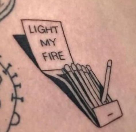 90s Tattoos, Small Tats, Light Tattoo, Stick N Poke, Manga Tattoo, Fire Tattoo, Fallout New Vegas, Book Tattoo, Light My Fire