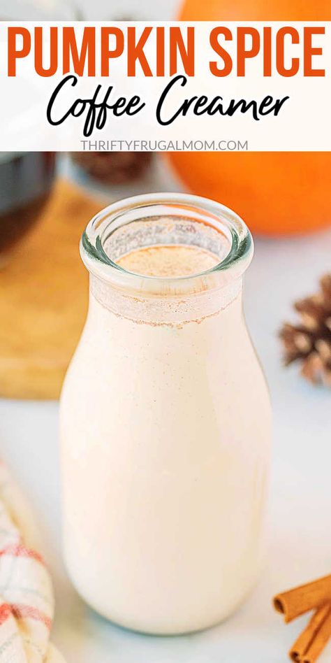 This simple pumpkin coffee creamer is made with real pumpkin puree, spiced to perfection and ready in 15 minutes. Perfect in coffee or for making lattes. Pumpkin Spice Creamer Recipe, Homemade Pumpkin Spice Coffee Creamer, Pumpkin Coffee Creamer, Pumpkin Spice Coffee Creamer, Homemade Pumpkin Spice Coffee, Iced Pumpkin Cookies, Dairy Free Chocolate Cake, Season Recipes, Pumpkin Spice Creamer