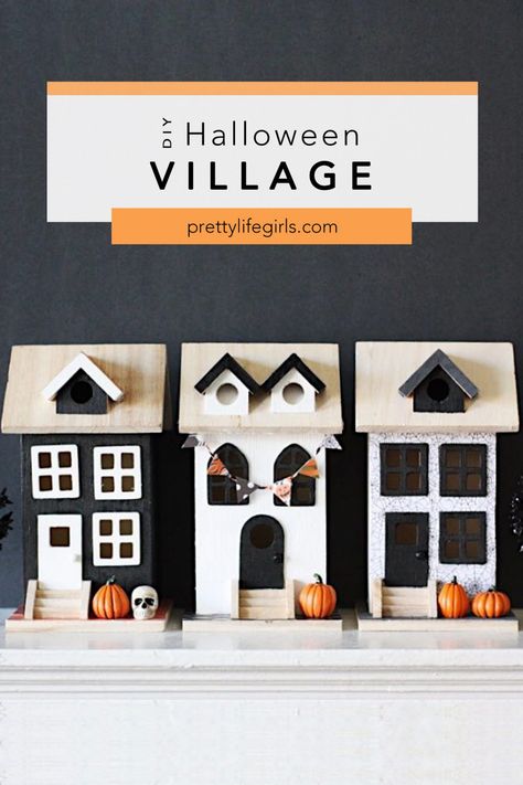 Wooden Houses Craft, Diy Halloween Village, Halloween Villages, Halloween Bunting, Fall Decor Diy Crafts, What Is Halloween, My Personal Style, Pretty Life, Halloween Village