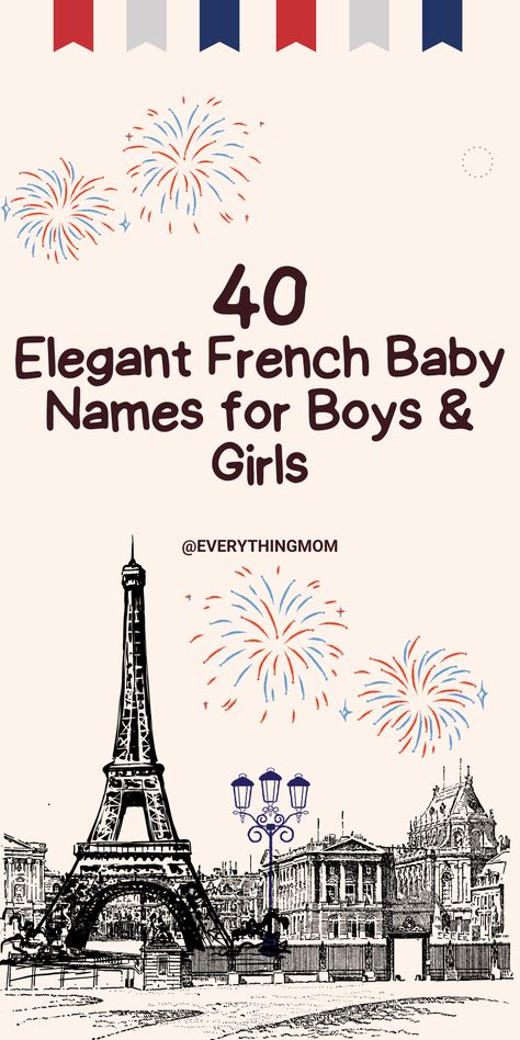 Bonjour! Searching for a name with timeless elegance? These 40 French baby names for boys and girls are both chic and meaningful. From sophisticated classics to unique modern choices, this list captures the essence of French charm. Perfect for parents who love refined, stylish names with rich meanings. Explore these magnifique options and find a name that’s as unique as your little one! Old French Names, Rich Boy Names, French Boy Names, Girl Names French, Elegant Baby Names, French Girl Names, French Boys Names, British Names, Strong Baby Names