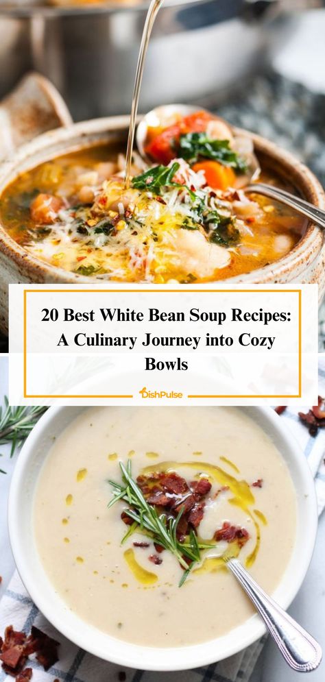 Embark on a culinary journey into cozy bowls with the 20 Best White Bean Soup Recipes! From hearty classics to exotic blends, warm up your soul with each comforting spoonful. 🍲✨ 


#DishPulse #WhiteBeanWonder #SoupSeason #RecipeInspiration #ComfortFood #FoodieFaves #HomeCooking Puréed Soups, Northern Bean Soup, Breakfast Soups, Pot Roast Stew, Cozy Bowls, Truffle Oil Recipes, Pot Roasts, White Bean Puree, Cream Based Soups