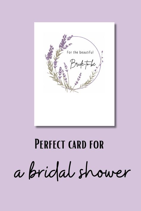 Simple, elegant bridal shower card for the bride-to-be! Available as a digital download or physical card from my Etsy Shop: Serendipitydw Bride To Be Card Ideas, Bachelorette Cards For Bride, Bridal Shower Cards Handmade Diy, Bridal Shower Card Ideas, Bride To Be Card, Congratulations Note, Diy Anniversary Cards, Card Writing, Wedding Shower Cards