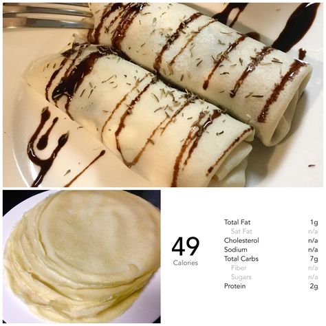 Snack Ideas Low Calorie, Crepes Low Calorie, Food Under 100 Calories, Low Carb Low Cal Recipes, Low Calorie Crepe Recipe, Healthy Crepe Recipe Low Calorie, Low Cal Crepes, Low Cal Food Recipes, Low Calorie Crepes