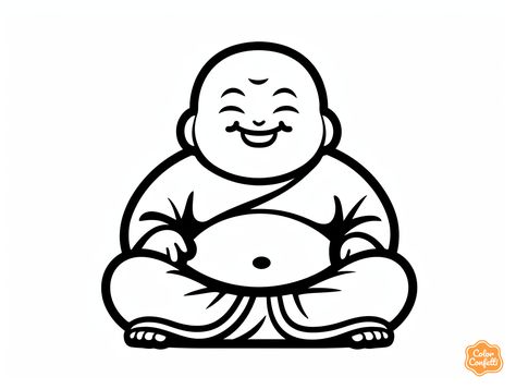 illustration of Relaxing Buddha coloring for kids Buddha Cartoon, Yoga Balance, Religion And Spirituality, Laughing Buddha, Find Peace, Finding Peace, Free Kids, Coloring For Kids, Coloring Pages For Kids