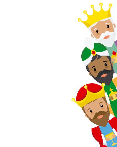 Los Tres Reyes Magos Vectores Libres de Derechos - iStock Nursery Christmas, 3 Kings, Roi Mage, Round Robin, Man Illustration, Bible Characters, Three Wise Men, Three Kings, Diy Resin Crafts