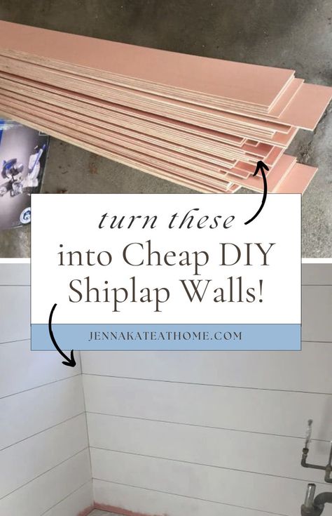 Create a stylish DIY shiplap wall in your bathroom with this tutorial for a cheap and easy shiplap accent wall using white shiplap wall panels from plywood. Perfect for adding a shiplap bathroom look, these ideas show you how to bring this classic wall design into your space. Cheap Shiplap Wall, Plywood Shiplap, Classic Wall Design, Cheap Shiplap, Easy Shiplap, Shiplap Bathroom Wall, Diy Shiplap Wall, Mens Bathroom Decor, Cheap Plywood