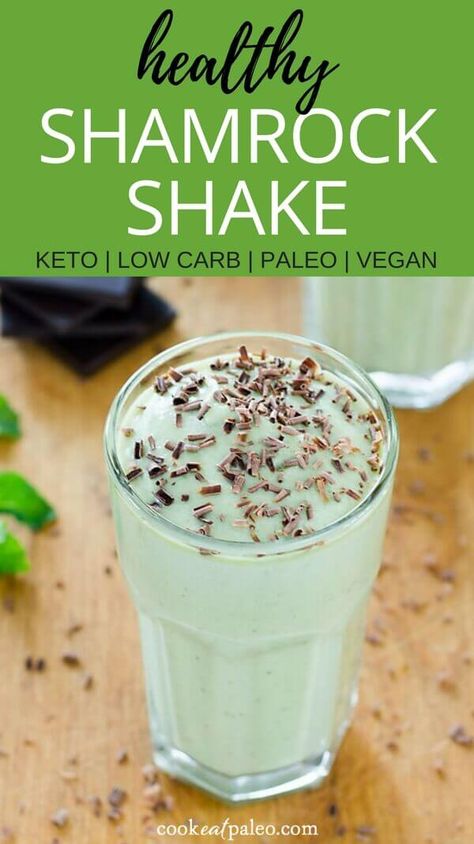 Healthy Shamrock Shake, Shamrock Shake Recipe, Keto Dairy, Keto Smoothie Recipes, Shamrock Shake, Photo Food, Keto Drink, Paleo Vegan, Low Carb Paleo