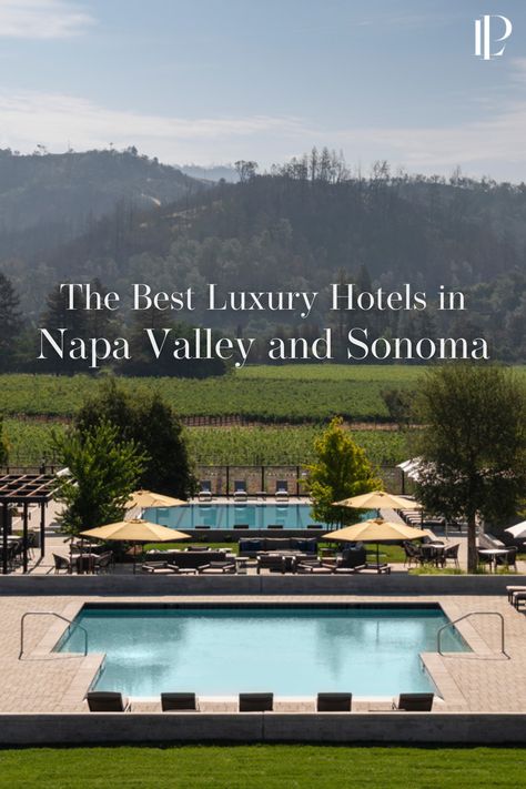 🌿Napa Valley and Sonoma are full of charming hotels and resorts. La Patiala's guide shows you the best ones to check into!  📸 Photo credit: Four Seasons Where To Stay In Napa Valley, Napa Valley Spa, Napa Valley Hotels Luxury, Sonoma And Napa Itinerary, Sonoma Valley Wineries, Outdoor Tub, Luxury Travel Destinations, Luxury Resorts, Wine Country California