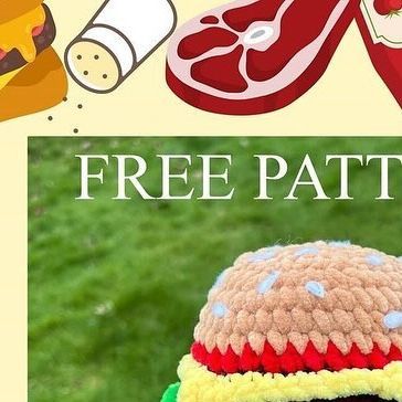 Crochet Burger Pattern Free, Burger Crochet, Crochet Burger, Crochet Ducks, Birthday Crochet, Yarn Projects Crochet, Amigurumi Food, Instagram Pattern, Bears Nails