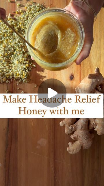 Jess Bergeron • Herbal Health Education on Instagram: "Headache Honey  If you get headaches regulary and have been looking for a natural remedy to help soothe and relieve pain….comment  🍯 HONEY 🍯 and I will send you this recipe!  Let’s talk about why Headache Honey works and how you can bring these three natural ingredients into your healing kitchen.  Honey is rich in minerals like magnesium and potassium. These minerals are able to relax the arteries within the body and allow more blood flow into the brain.  There was a study published in the Journal of Headache Pain that found that the daily intake of raw honey reduced both the frequency and the intensity of migraine headaches.   When you add ginger and chamomile to the honey the healing potential increases.  Ginger improves circulatio Headache Tea, Healing Kitchen, Relieve Nausea, Natural Pain Killers, Herbal Health, How To Relieve Nausea, Honey Works, Herbal Healing, Tension Headache