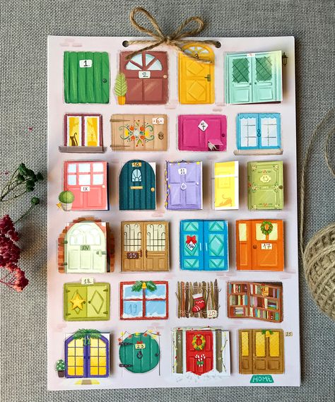 Advent Calendar Doors, Christmas Photo Advent Calendar, Photo Advent Calendar Diy, Hand Painted Advent Calendar, Photo Advent Calendar, Yule 2024, Boston Christmas, Calendar Advent, Advent Calenders