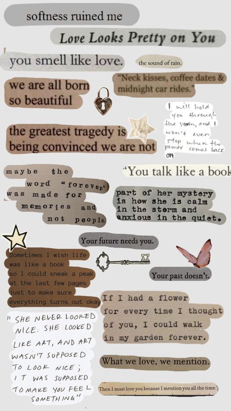 Book Qoutes Aesthetics Love, Aesthetic Paper Quotes, Word Stickers Aesthetic, Words For Collage, Scrapbooking Words, Aesthetic Quotes Printable, Word Collage Aesthetic, Aesthetic Quotes For Journal, Word Collage Ideas