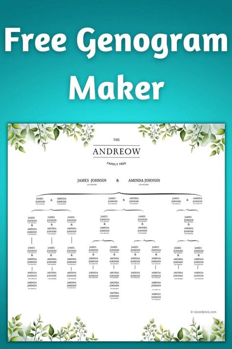 Free genogram maker is a web-based tool that allows users to create printable family trees and charts. The site offers a variety of templates, which can be customized to include specific information about family members. Family Tree Templates | Free PDF & Editable Versions | Start Building Your Genealogy with Our Trees | Genealogy Shouldn’t Be Overwhelming | Discover Your Family | #Ancestry #Genealogy #FamilyTreeChart #FamilyTreeTemplates #FreeGenogramMaker Genogram Template Free Printable, Editable Family Tree Template Free, Making A Family Tree Ideas, Tree Of Life Template Free Printable, 5 Generation Family Tree Template, How To Make A Family Tree, Family Tree Template Printable Free, Geneology Printables Free, Free Family Tree Template Printables