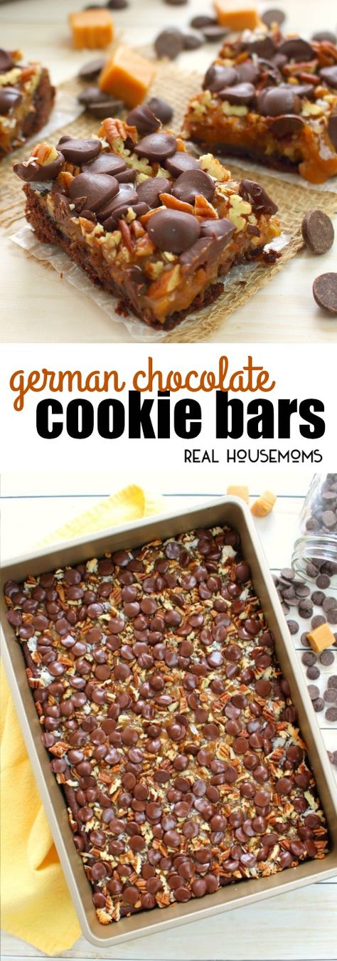 Cake Mix Cookies Bars, German Chocolate Cake Mix Cookies, Cake Mix Crust, German Chocolate Bars, German Chocolate Cake Cookies, German Chocolate Brownies, Cake Mix Bars, Chocolate Cake Mix Recipes, German Chocolate Cookies