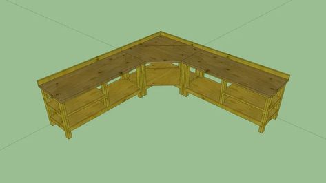 Diy Corner Workbench, Corner Workbench Plans, Corner Workbench, Reloading Bench Plans, Work Bench Ideas, Reloading Room, Diy Corner Desk, Garage Workbench Plans, Workbench Ideas