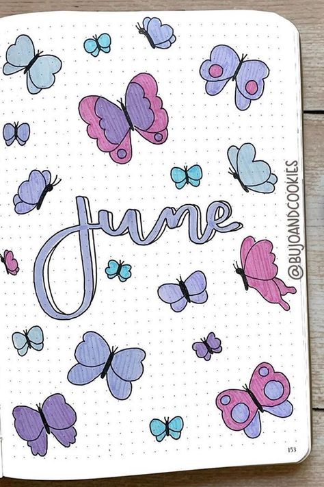 Butterfly Journal Cover, May Doodles Bullet Journal, Bullet Journal Ideas For June, May Journal Ideas Cover, 2023 Journal Ideas Cover, Design Ideas For Journal, May Cover Page Bullet Journal, Bullet Journal Ideas June, Journal Ideas June