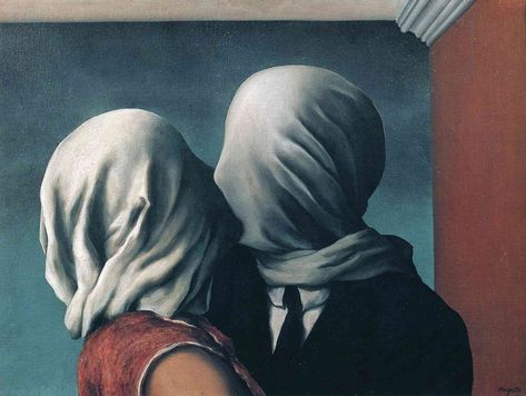 Los amantes- René Magritte (1928) The Lovers Rene Magritte, Magritte Lovers, Renee Magritte, Rene Magritte Paintings, René François Ghislain Magritte, Rene Magritte Art, Magritte Paintings, Degas Dancers, Lovers Kiss