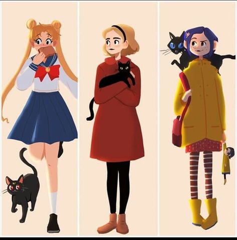 Laika Studios, Coraline Art, Sabrina Witch, Coraline Aesthetic, Coraline Jones, Sabrina Spellman, Film Anime, Cartoon Crossovers, Anime Cat