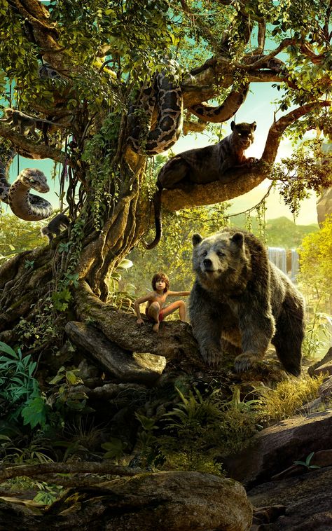 Jungle Book 2016, Jungle Book Movie, Cubs Poster, Jungle Book Disney, The Jungle Book, Disney Posters, Film Disney, Book Wallpaper, Disney Live Action