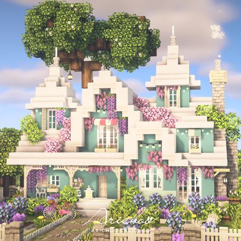 Click on the pic to get to the relaxing speed build of this ice cream cottage with interior! 🥰❤️ #cottagecoreminecraft #cottagecore #cottage #minecraftcottage #minecraftaesthetic #aesthetic #aestheticminecraft #minecraft #fairycore #fairy #minecraftfairycore #minecrafticecream #icecreamhouse #icecreamcottage #minecrafticecottage #minecrafticecreamcottage Creeper House Minecraft, Asthetic Minecraft Ideas Houses, Minecraft Houses Magical, Free Minecraft Texture Packs, Ldshadowlady Builds, Pastel Minecraft Builds, Cute Minecraft World, Fairycore Minecraft Builds, Minecraft Shed