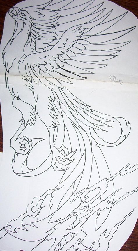 Dragon And Phoenix Tattoo, Flowers Tattoo Design, Phönix Tattoo, Phoenix Tattoo Design, Phoenix Design, Flowers Tattoo, Phoenix Tattoo, Tattoo Outline, I Changed