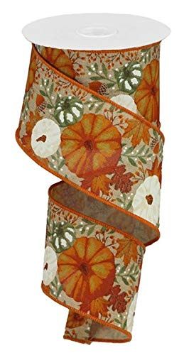 PRICES MAY VARY. Brown Pumpkins and Fall Foliage Patterned Canvas Ribbon 2.5" x 10 yards (30 feet in length) Wired Edge Ribbon Use in mesh or burlap wreaths, or for all your fall decorating needs. A ten yard roll of pumpkins and autumn foliage patterned canvas ribbon. Includes wired edge. Measures 2.5" x 10 yards or 30 feet per roll. Army Ribbons, Thanksgiving Table Centerpieces, Wreath Frames, Work Wreath, Linen Ribbon, Autumn Foliage, Fall Ribbons, Wreath Supplies, Thanksgiving Wreaths